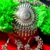 Afghani Oxidised Combo Chain Pendant Necklace Set for Girls & Women, Silver