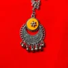 Afghani Oxidised Combo Chain Pendant Necklace Set for Girls & Women, Silver