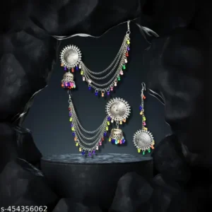 Earings Silver With Mangtika Set Earing For Women