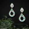 Pink & Pista Green Color Fashion Earrings, GLOSSLY STONE FOR WOMEN AND GIRLS Alloy, Stone Pack of 3.
