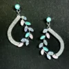 Pink & Pista Green Color Fashion Earrings, GLOSSLY STONE FOR WOMEN AND GIRLS Alloy, Stone Pack of 3.